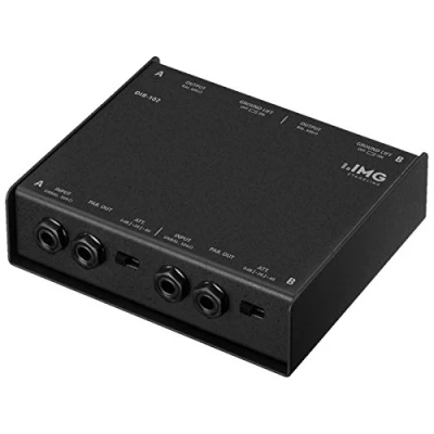 Abbildung von IMG STAGELINE DIB 102 2 Kanal DI Boxen, Direct Injection Box zur optimalen Signalübertragung von Musikinstrumenten zum Mischer oder Verstärker, in Schwarz