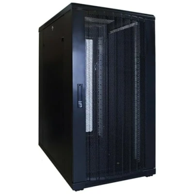 Abbildung von DSIT 22HE 19 Zoll Serverschrank mit perforierter Fronttür (BxTxH) 600 x 800 1200mm Schwarz Traglast kg