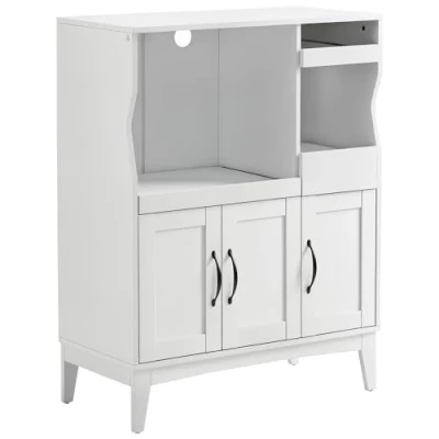 Abbildung von HOMCOM Küchenschrank Sideboard küchenmöbel mit ausklappbarer Ablage Aufbewahrungsschrank Schublade Schrank für Küche Esszimmer Weiß 84 x 39 109 cm
