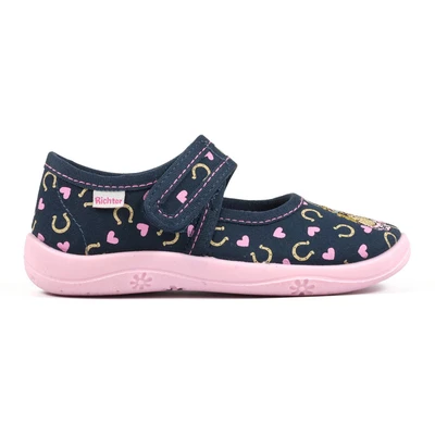 Abbildung von Richter Hausschuh Klettschuh, Kindergarten Schuh mit süßem Print