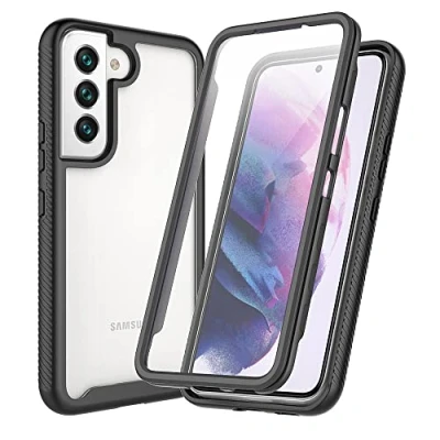 Abbildung von XINNI Hülle für Samsung Galaxy S22 5G, 360 Grad Stoßfeste Schutzhülle mit Integriertem Bildschirmschutz, Robuster Bumper Outdoor Full Body Case, Schwarz