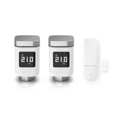 Abbildung von Bosch Smart Home Erweiterungsset Heizen,2x smarte Heizkörperthermostate,1x Tür /Fensterkontakt II, smarter Sensor zum energieeffizienten Heizen, kompatibel mit Amazon Alexa, Apple HomeKit,Google