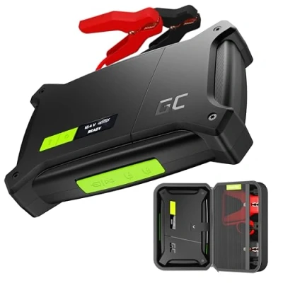 Abbildung von Green Cell® Starthilfe Powerbank GC PowerBoost 16000mAh 2000A für 8L Benzin 6L Dieselmotoren Tragbare Autobatterie Booster Jump Starter Starterbatterie 12V Starthilfekabel Ladegerät