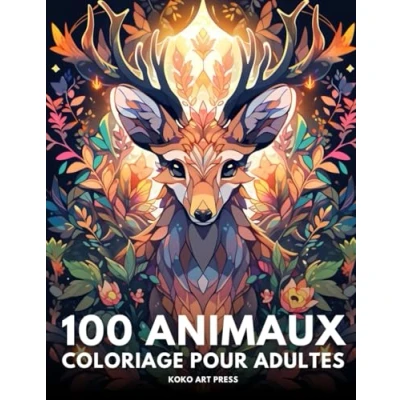 Abbildung von 100 Animaux: Livre de Coloriage Pour Adultes avec Mandala Animaux, Dessins Anti Stress et Relaxant