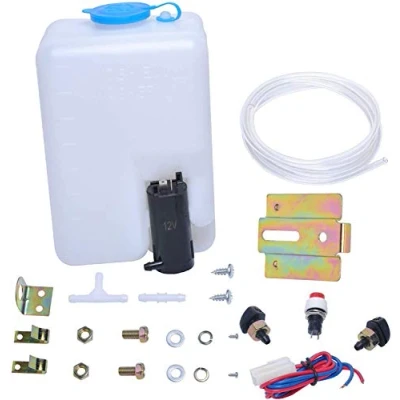 Abbildung von Universal Scheibenwaschanlage Pumpe Kit, Reservoir Kit 99300 für Autos Schiff Marine von Poweka