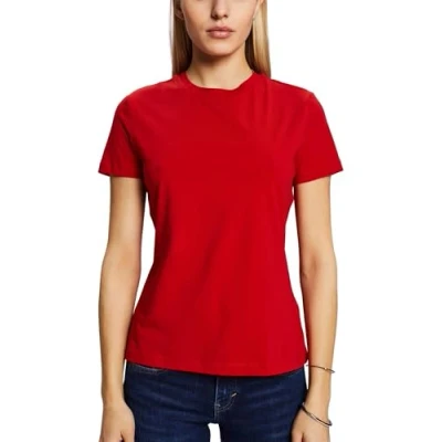 Abbildung von Esprit MIT Rundhalsausschnitt Tshirt basic, Damen, Größe: Medium, Dark red