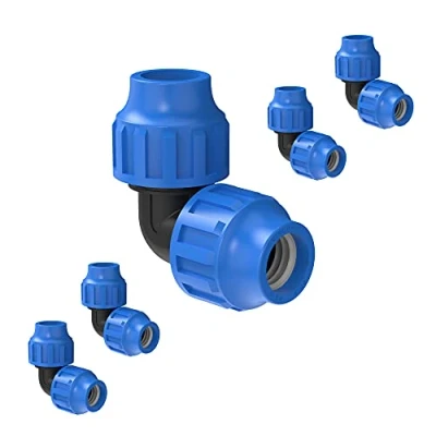 Abbildung von Kirchhoff Fitting Verbindungswinkel 90 Kunststoff 20 x mm für HDPE Rohr 5 Stück im Set Verschiedene Größen DVGW geprüft Trinkwasserqualität Made in EU, Schwarz, mm, 984845117