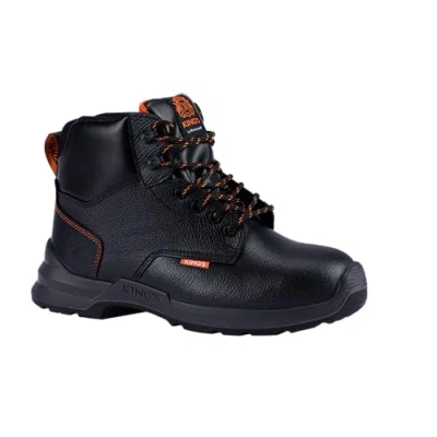 Abbildung von Honeywell KWD302B 6250138 Modell, wasserabweisendes Leder, elastische Seiten, metallfreie Sicherheitsstiefel, breite Zehenkappe aus Verbundwerkstoff, Farbe Schwarz, Größe 8UK, 42/080