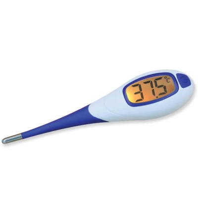 Abbildung von Gima Digitales Thermometer BL3, 20 Sekunden, großer Bildschirm, flexible Spitze, wasserdicht, Hintergrundbeleuchtung, rot/orange/grün, 25554
