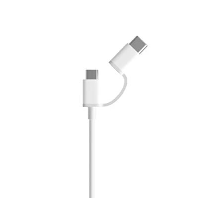 Abbildung von Xiaomi Mi 2 in 1 USB Kabel Combo Micro &amp; Typ C m schnelles Aufladen Weiß (Blister)