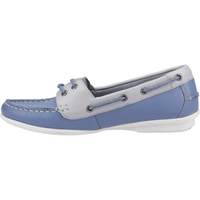 Abbildung von Hush Puppies Irene Leder Damen Blaue Bootsschuhe