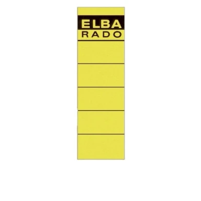 Abbildung von ELBA 100420949 Rückenschilder Rado 10er Pack breit und kurz selbstklebend gelb