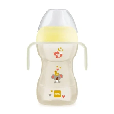 Abbildung von MAM Fun to Drink Cup Night, mit im Dunkeln leuchtenden Griffen und hartem Ausguss, 8+ Monate, 270 ml, Neutral