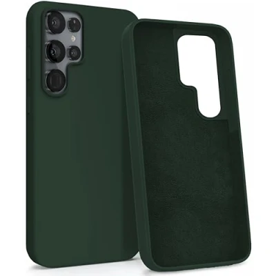 Abbildung von MyGadget Hülle für Samsung Galaxy S22 Ultra Gummierte Handyhülle [ 3 Layer Struktur ] Schutzhülle mit Soft Inlay &amp; Hardcase Cover außen Olivgrün
