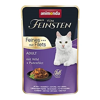 Abbildung von vom Feinsten Filet Katzenfutter nass mit Wild + Putenfilet (18 x 85g), ohne Getreide und Zucker von animonda, mitfrischen, fleischlichen Zutaten