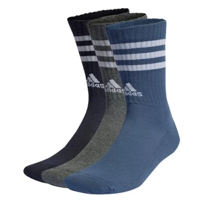 Abbildung von adidas Unisex 3 Stripes Cushioned Crew Socks Pairs, Legend Ink/Preloved Ink S24 / Dark Grey Heather, 13 14.5