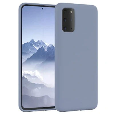 Abbildung von EAZY CASE Premium Silikon Handyhülle kompatibel mit Samsung Galaxy S20 Plus / 5G, Slimcover Kameraschutz und Innenfutter, Silikonhülle, Schutzhülle, Bumper, Handy Case, Stahl Blau