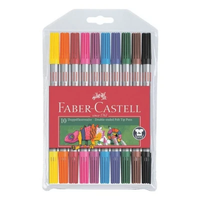 Abbildung von Faber Castell Filzstift, (10 tlg), mit zwei unterschiedlichen Spitzen
