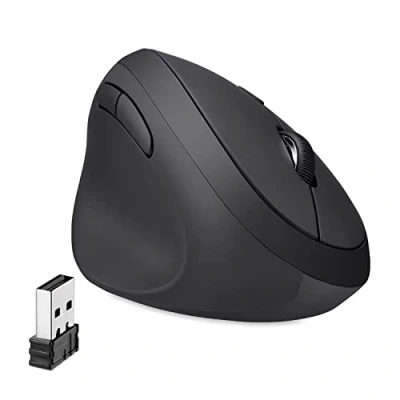 Abbildung von Perixx Perimice 719L Ergonomische Vertikale Funkmaus, Linkshänder, Tragbare Größe, 3 DPI Stufen, Ideal für Laptop Nutzer