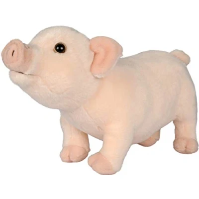 Abbildung von Uni Toys Kuscheltier Schwein rosa Länge 28 cm Plüsch Ferkel, Glücksschwein Plüschtier, zu 100 % recyceltes Füllmaterial