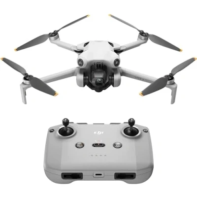 Abbildung von DJI Mini 4 Pro (DJI RC N2 Fernsteuerung), faltbare Drohne mit 4K HDR Videokamera für Erwachsene, unter 249 g, 34 Minuten Flugzeit, 20 km max. Video Übertragungsreichweite, C0