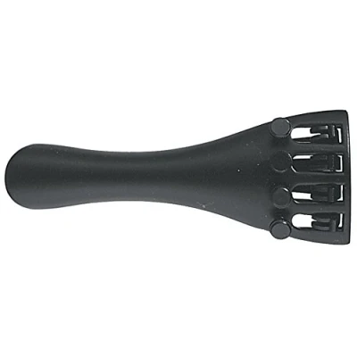 Abbildung von Wittner Violin Saitenhalter 1/4, 4 Feinstimmer, Feinstimmerschrauben schwarz, Leichtmetall