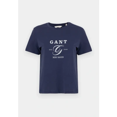 Abbildung von GANT REG Graphic Tshirt print, Damen, Größe: Small, Evening blue