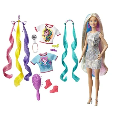 Abbildung von Barbie Anziehpuppe Unicorn &amp; Mermaid Spiel Set Puppe Kleidung Mattel GHN04