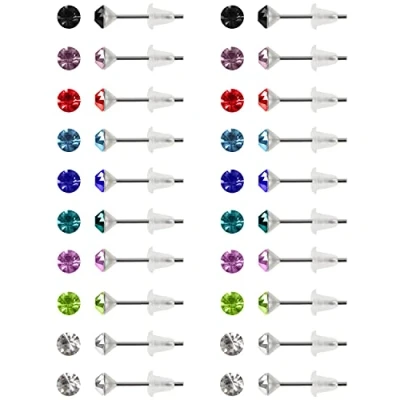 Abbildung von Kurtzy Bastelperlen 20 Paare Damen Ohrstecker Set Edelstahl, (1 tlg)