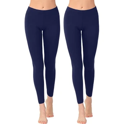 Abbildung von OCERA Damen Leggings Lang aus atmungsaktiver Viskose Dunkelblau Gr. XL (48/50) 2er Pack