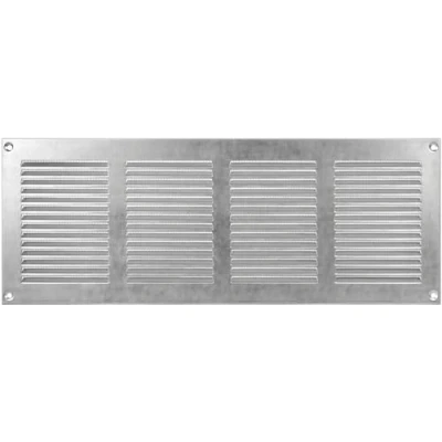 Abbildung von 40 x 15 cm Verzinkt Abdeckung der Entlüftung Qualitätsstahl Rückluftgitter für Decke und Seitenwand HVAC mit Insektenschutz (400 150 mm, Verzinkt)