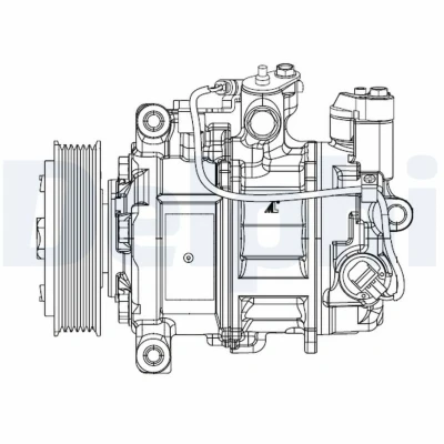 Abbildung von DELPHI CS20504 Kompressor 6SEU14C PAG 46 mit Kompressoröl BMW: 1 Schrägheck, 3 Limousine, Touring