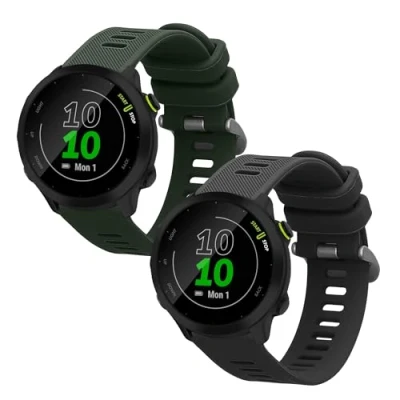 Abbildung von kwmobile 2X Sportarmband kompatibel mit Garmin Forerunner 55 Armband Fitnesstracker Band Set aus TPU Silikon