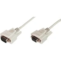 Abbildung von DIGITUS Serielles Anschluss Kabel D Sub 9 zu Stecker Buchse 2.0m Verlängerungskabel Beige