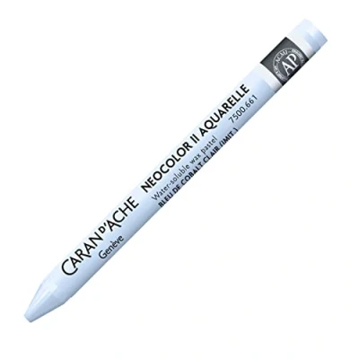 Abbildung von Caran d&#039;Ache NEOCOLOR II 661 HELLKOBALTVIOLETT/COBALT VIOLET (7500.661) / Pastelle 10 Stück (1er Pack)/ aus Wasservermalbarem Wachs/Für Papier Karton Glas Holz Leder Stoff Stein