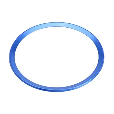 Abbildung von Lenkrad Emblem Rahmen, Fydun Auto Aluminiumlegierung Lenkradbezug Verkleidung Dekoringe Dekoration Lenkradring für A1 A3 A4 A5 A6 Q3 Q5(Blau)