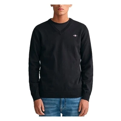 Abbildung von GANT Classic V NECK Strickpullover, Herren, Größe: XS, Black