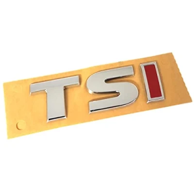 Abbildung von Volkswagen 5G0853675AJZQ Schriftzug TSI Logo Aufkleber Emblem, Chrom/Silber, mit rotem I