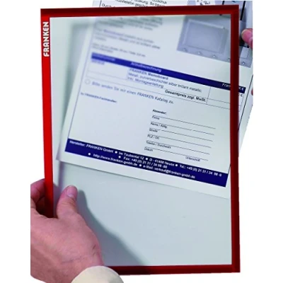 Abbildung von FRANKEN Dokumentenhalter Frame It ECO, DIN A3, magnetisch, 10 Stück, rot, ITH3M/10 01
