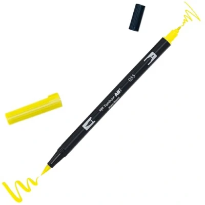 Abbildung von 6 x Tombow Dual Fasermaler ABT mit Rundspitze/Pinselspitze process yel