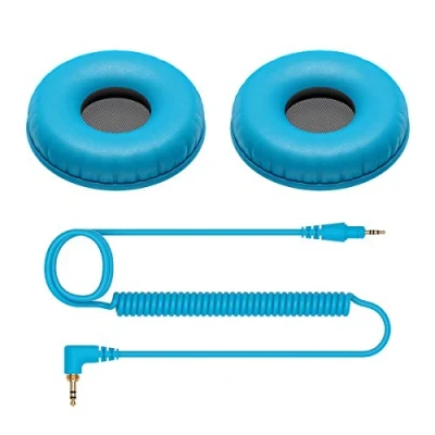Abbildung von Pioneer DJ HC CP08 L Ohrpolster und Spiralkabel für HDJ CUE1 Kopfhörer (blau)