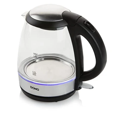 Abbildung von Domo DO9218WK Wasserkocher Silber/Schwarz/Transparent
