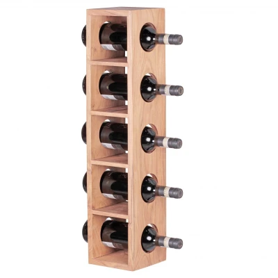 Abbildung von Wohnling Weinregal WL1.768, Akazie Massivholz für 5 Flaschen Modern 70 cm, Flaschenregal Wandmontage, Standregal Wein