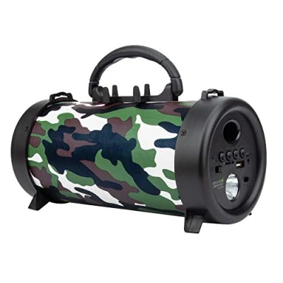 Abbildung von Manhattan Products Sound Science Bluetooth Lautsprecher mit Taschenlampe Kabelloser Lautsprecher, Boom Box, FM, USB, Musik Military