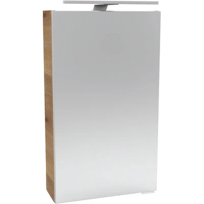 Abbildung von FACKELMANN Spiegelschrank &quot;SBC&quot;, (Spiegelschrank mit LED Aufsatzleuchte), für das Gästebad, Schalter und Steckdose, Breite 40cm, Anschlag links