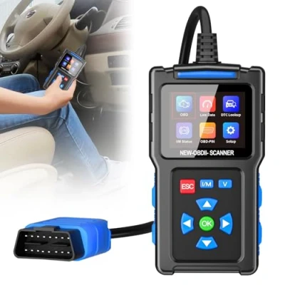 Abbildung von HOSPAOP OBD2 Diagnosegerät Auto, Fehlerauslesegerät KFZ Diagnosewerkzeuge für Alle OBD II Fahrzeuge, 9 Modi, 13 Sprachen, One Touch I/M, Spannungserkennung, Fehlercode Auslesegerät Auto
