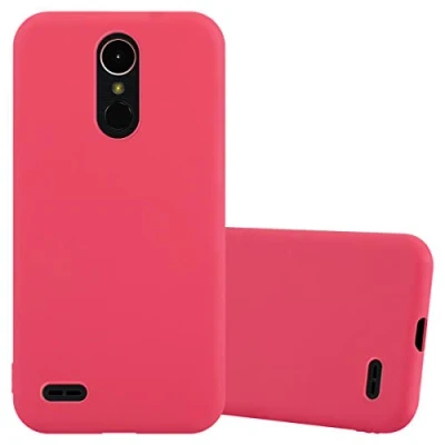 Abbildung von Cadorabo Hülle kompatibel mit LG K10 2017 Schutzhülle TPU Silikon Case Candy Design Slim Kratzfest Weiche Gummi Rundumschutz für in Rot