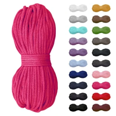 Abbildung von Slantastoffe 5m Baumwollkordel 5mm, Kordel, Schnur, Turnbeutel, 21 Farben (Dunkelrosa)