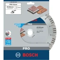 Abbildung von Bosch 1x PRO Stone Diamanttrennscheiben für 22,23‑mm Bohrung und große Winkelschleifer (für Weichgestein, Harter Stein, Ø 230 mm, Professional Zubehör Großer Winkelschleifer)