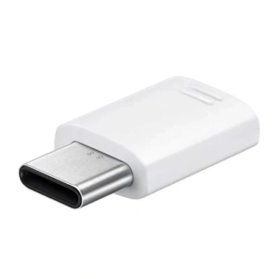 Abbildung von Micro USB auf C Adapter von Samsung Weiß Kunststoff